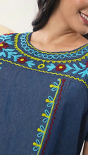 Load image into Gallery viewer, Denim Dress With Embroideried Half Sleeve - 1831 New 25