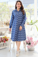 Load image into Gallery viewer, Denim Dress Full Sleeve Printed -P1