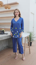 Load and play video in Gallery viewer, Rayon Coordinated Set with Embroidery 04-Royal Blue