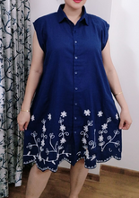 Load image into Gallery viewer, Cotton Shirt Border Emb Cut Sleeves