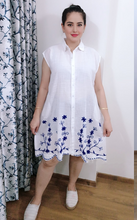 Load image into Gallery viewer, Cotton Shirt Border Emb Cut Sleeves