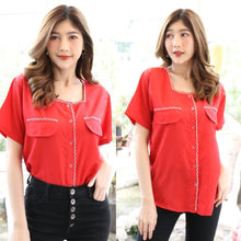 Load image into Gallery viewer, Embroideried american crepe top