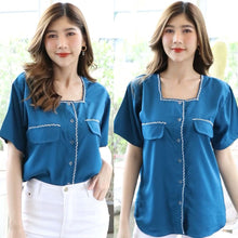 Load image into Gallery viewer, Embroideried american crepe top