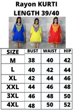 Load image into Gallery viewer, Rayon Embroideried Kurti