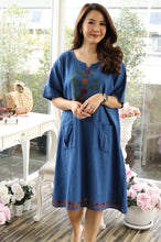 Load image into Gallery viewer, Cotton Long Kurti/Dress - Blue