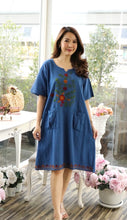 Load image into Gallery viewer, Cotton Long Kurti/Dress - Blue