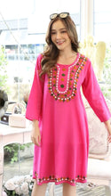 Load image into Gallery viewer, Cotton Round Neck Emb with Side Pockets - Pink 1907
