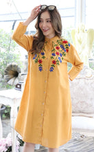 Load image into Gallery viewer, Women Embroidered Dress with Side Pockets - Yellow