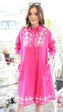 Load image into Gallery viewer, Cotton Shirt Border Emboroidery - Pink