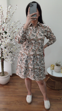 Load image into Gallery viewer, Cotton Chick Print Shirt Dress
