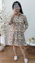 Load image into Gallery viewer, Cotton Chick Print Shirt Dress

