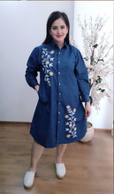Load image into Gallery viewer, Denim dress Full Sleeve With Embroidery 1836-1A
