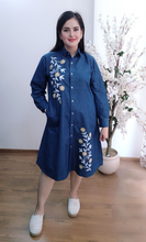 Load image into Gallery viewer, Denim dress Full Sleeve With Embroidery 1836-1A
