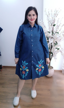 Load image into Gallery viewer, Denim dress Full Sleeve With Embroidery 1836-2A
