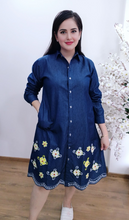Load image into Gallery viewer, Denim dress Full Sleeve With Embroidery 1878-1A
