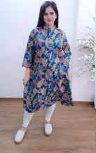 Load image into Gallery viewer, Cotton Chick Print Long Shirt Dress 2
