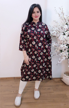 Load image into Gallery viewer, Cotton Chick Print Long Shirt Dress 9
