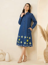 Load image into Gallery viewer, Denim dress Full Sleeve With Embroidery 1878-1A

