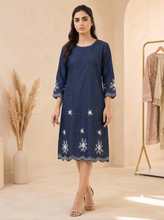Load image into Gallery viewer, Denim Dress Embroideried (soft denim fabric) 1924
