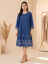 Load image into Gallery viewer, Denim Dress With Embroideried (Soft Denim Fabric) - 1924-2
