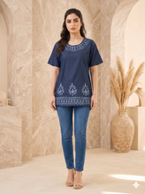 Load image into Gallery viewer, Embroideried Denim Top - 3012
