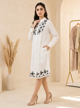 Load image into Gallery viewer, Cotton Shirt Border Emboroidery - White
