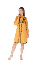 Load image into Gallery viewer, Cotton Shirt Border Emboroidery 1906-3 Yellow
