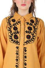 Load image into Gallery viewer, Cotton Shirt Border Emboroidery 1906-3 Yellow
