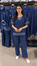 Load image into Gallery viewer, Embroidered Denim Coordsets Half Sleeves 10
