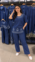 Load image into Gallery viewer, Embroidered Denim Coordsets Half Sleeves 13
