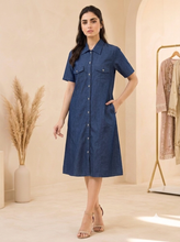 Load image into Gallery viewer, Denim dress Half Sleeve
