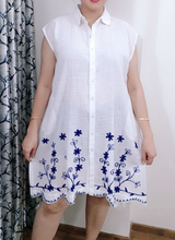 Load image into Gallery viewer, Cotton Shirt Border Emb Cut Sleeves
